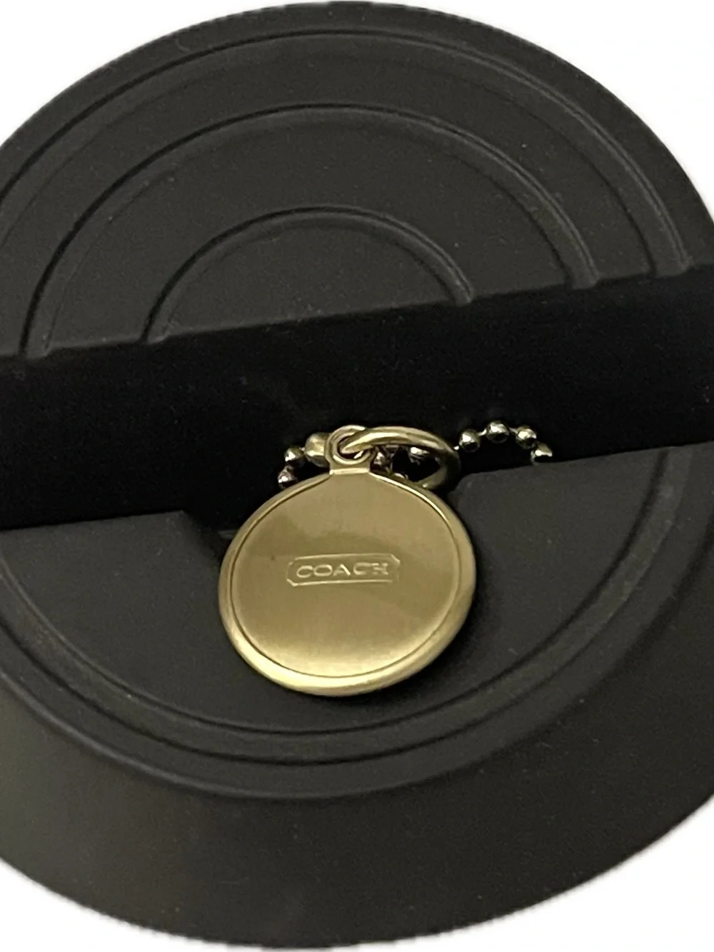 Coach Gold Tone Snap Head Charm w/ Ball Chain
